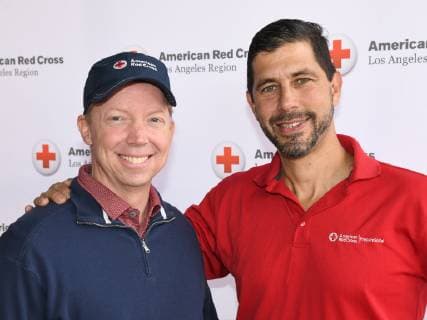 April 15, 2019 - Burbank, California, USA - SCOTT OLMSTED and JERRETT BARRIOS attends The American Red Cross of Los Angeles 6th Annual Celebrity Golf Classic at the Lakeside Golf Club in Burbank, California. Burbank USA - ZUMAb173 20190415_zap_b173_041 Copyright: xBillyxBennightx