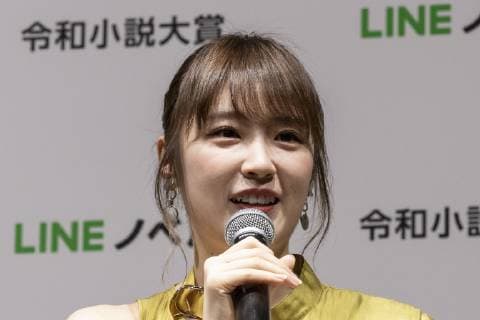 April 16, 2019 - Tokyo, Japan - Japanese idol Kazumi Takayama speaks during a news conference to announce a new service Line Novel and the Reiwa Novel Award which aims users to participate on its first novel contest sending their creations through their app from April 16 to September 30. Tokyo Japan - ZUMAm191 20190416_zap_m191_006 Copyright: xRodrigoxReyesxMarinx
