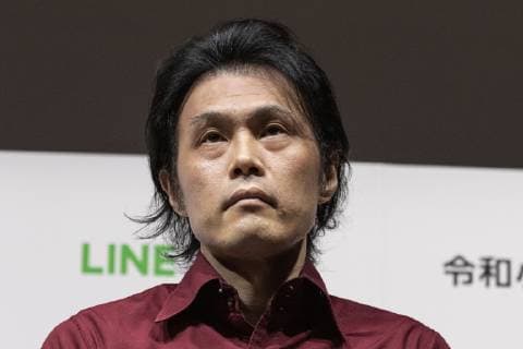 April 16, 2019 - Tokyo, Japan - Kazuma Miki CEO of Straight Edge Inc. attends a news conference to announce a new service Line Novel and the Reiwa Novel Award which aims users to participate on its first novel contest sending their creations through their app from April 16 to September 30. Tokyo Japan - ZUMAm191 20190416_zap_m191_033 Copyright: xRodrigoxReyesxMarinx