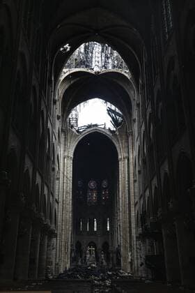News Themen der Woche KW16 News Bilder des Tages Paris, France, April 16, 2019 - View of the interior of Notre-Dame de Paris Cathedral after a fire destroyed the roof.  Copyright: xAlexisxSciardx