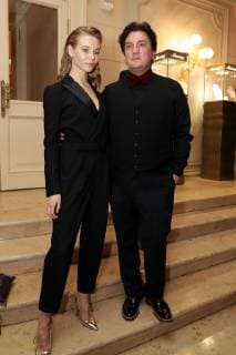 MOSCOW, RUSSIA - APRIL 16, 2019: Actors Svetlana Ustinova (L) and Kirill Trubetskoi ahead of the 2019 Golden Mask award ceremony at the Historic Stage of the Bolshoi Theatre. Vyacheslav Prokofyev TASS  TS0A869F