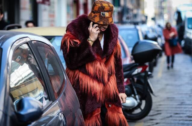 Italy: On the street Milan MILAN, Italy- February 20 2019: Men on the street during the Milan Fashion Week. Milan Italy Milan  MauroxDelxSignore