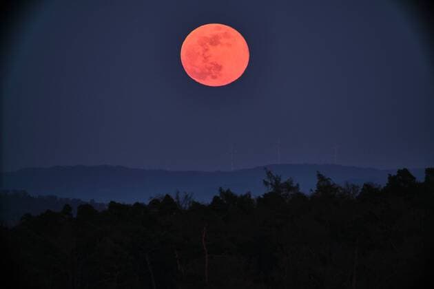 News Themen der Woche KW16 News Bildes des Tages Orangener Vollmond an Karfreitag Ein orangener Vollmond war um 20:30 an Karfreitag in ganz Deutschland zu sehen. Wir haben Bilder von diesem spektakulärem Ereignis., 70619 Stuttgart, Deutschland *** Orange full moon on Good Friday An orange full moon was seen at 20 30 on Good Friday all over Germany We have pictures of this spectacular event 70619 Stuttgart Germany Copyright: 7aktuellx xDavidxM.xSkiba