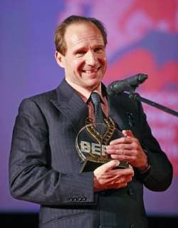 MOSCOW, RUSSIA - APRIL 19, 2019: English actor and film director Ralph Fiennes, who has received the Konstantin Stanislavski Award I Believe , during a screening of his drama film about ballet dancer Rudolf Nureyev titled The White Crow as part of the 41st Moscow International Film Festival at Karo 11 Oktyabr Cinema. Mikhail Tereshchenko TASS  TS0A8DBD