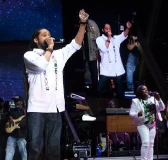 Damian Marley performs at the KAYA music fest at Bayfront park in Miami, Florida on April 20, 2019.  MIA20190420164 GARYxIxROTHSTEIN