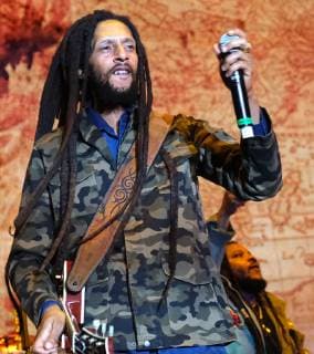 Julian Marley performs at the KAYA music fest at Bayfront park in Miami, Florida on April 20, 2019.  MIA20190420177 GARYxIxROTHSTEIN