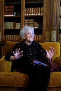 Uruguayan poet Ida Vitale talks to the media during an event held at the Spanish National Library, in Madrid, Spain, 22 April 2019. Ida Vitale will receive the Cervantes 2018 Award on 23 April 2019, one of the most important accolades in Spanish language, as a recognition to her career. Uruguayan poet Ida Vitale will receive Cervantes 2018 Award in Madrid !ACHTUNG: NUR REDAKTIONELLE NUTZUNG!  Copyright: xJuanxCarlosxHidalgox GRAF5360 20190422-636915346683986799