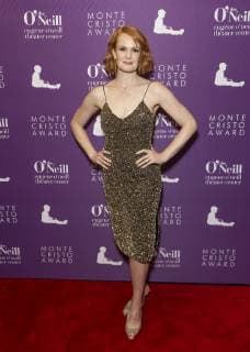 USA: Theater Monte Cristo Award 2019 Kate Baldwin wearing dress by Alice & Olivia by Stacey Bendet attends Eugene O Neill Theater Center honors John Logan with 19th Annual Monte Cristo Award at Edison Ballroom New York New York United States Edison Ballroom  LevxRadin