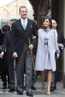 Entertainment Bilder des Tages 23-04-2019 Alcala Queen Letizia and King Felipe arriving for the ‘’Miguel de Cervantes’’ 2018 literature prize to Mrs. Ida Vitale in Lengua Castellana at the university of Alcala de Henares. No Spain  Copyright: x PPE THORTONx