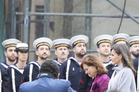 23-04-2019 Alcala Queen Letizia and King Felipe arriving for the ‘’Miguel de Cervantes’’ 2018 literature prize to Mrs. Ida Vitale in Lengua Castellana at the university of Alcala de Henares. No Spain  Copyright: x PPE THORTONx