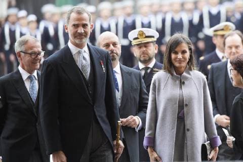 23-04-2019 Alcala Queen Letizia and King Felipe arriving for the ‘’Miguel de Cervantes’’ 2018 literature prize to Mrs. Ida Vitale in Lengua Castellana at the university of Alcala de Henares. No Spain  Copyright: x PPE THORTONx