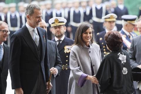 23-04-2019 Alcala Queen Letizia and King Felipe arriving for the ‘’Miguel de Cervantes’’ 2018 literature prize to Mrs. Ida Vitale in Lengua Castellana at the university of Alcala de Henares. No Spain  Copyright: x PPE THORTONx