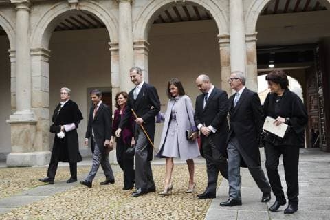 April 23, 2019 - Alcala De Henares, Madrid, Spain - King Felipe VI of Spain, Queen Letizia of Spain attends Cervantes Award to Ida Vitale at Alcala de Henares University on April 23, 2019 in Alcala de Henares, Spain Alcala De Henares Spain  - ZUMAg15_ 20190423_zaf_g15_017 Copyright: xJackxAbuinx