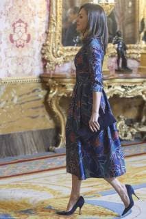April 24, 2019 - Madrid, Madrid, Spain - Queen Letizia of Spain attend an official lunch for Miguel de Cervantes 2019 award at Royal Palace on April 24, 2019 in Madrid, Spain Madrid Spain  - ZUMAg15_ 20190424_zaf_g15_014 Copyright: xJackxAbuinx