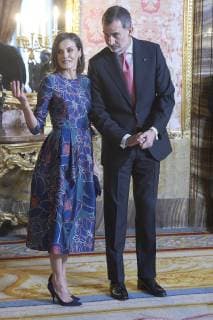 24-04-2019 Madrid Queen Letizia and King Felipe and Ida Vitale pose before an official lunch for Miguel de Cervantes 2019 award at the Royal palace in Madrid. No Spain  Copyright: xPPE xTHORTONx