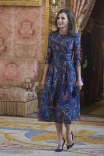 24-04-2019 Madrid Queen Letizia and King Felipe and Ida Vitale pose before an official lunch for Miguel de Cervantes 2019 award at the Royal palace in Madrid. No Spain  Copyright: xPPE xTHORTONx