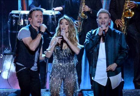 (L_R) Fonseca, Kany Garcia and Pedro Capo perform during the 26th annual Billboard Latin Music Awards at the Mandalay Bay Events Center in Las Vegas, Nevada on April 25, 2019.  LAV20190425581 JIMxRUYMEN