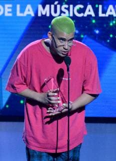 Bad Bunny accepts the Social Artist of the Year award onstage during the 26th annual Billboard Latin Music Awards at the Mandalay Bay Events Center in Las Vegas, Nevada on April 25, 2019.  LAV20190425433 JIMxRUYMEN