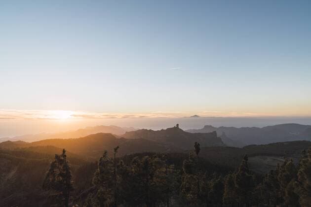 Spain, Gran Canaria, Pico de las Nieves at twilight  KKAF03115