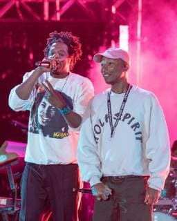 April 27, 2019 - Virginia Beach, Virginia, U.S - JAY-Z (SHAWN CARTER) and PHARRELL WILLIAMS during the inaugural Something In The Water Music Festival in Virginia Beach, Virginia Virginia Beach U.S. - ZUMAs135 20190427_zap_s135_195 Copyright: xDanielxDeSloverx
