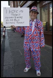 . 30 04 2019. Windsor , United Kingdom. As the Royal baby wait continues.. Royal superfan Terry Hutt arrives in Windsor for his 84th birthday today as he hopes the baby will be born today to help him celebrate.  xStephenxLockx xi-Imagesx IIM-19613-0009