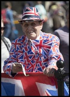 . 30 04 2019. Windsor , United Kingdom. As the Royal baby wait continues.. Royal superfan Terry Hutt arrives in Windsor for his 84th birthday.  xStephenxLockx xi-Imagesx IIM-19613-0011