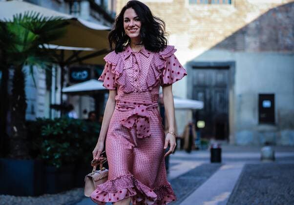 MILAN, Italy- February 21 2019: Women on the street during the Milan Fashion Week.  MauroxDelxSignore