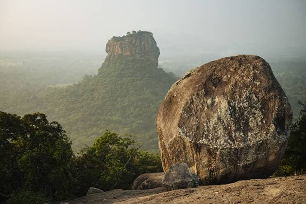 View of Sigiriya from Pidurangula at dawn, Central Province, Sri Lanka, Asia Copyright: BenxPipe 848-1765