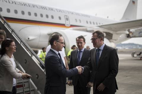 Federal Foreign Minister Heiko Maas SPD reaches Mexico City Airport 01 05 2019 Heiko Maas travels to Latin America Brazil Colombia and Mexico Mexico City of Mexico Mexico as part of his trip to Latin America Copyright: xFlorianxGaertner photothek.netx