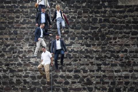 Federal Foreign Minister Heiko Maas 3u SPD admitted during descent of the Pyramid of the Moon in the pre-Hispanic ruined city of Teotihuacan 01 05 2019 Heiko Maas travels to Latin America Brazil Colombia and Mexico Teotihuacan Mexico Copyright: xFlorianxGaertner photothek.netx