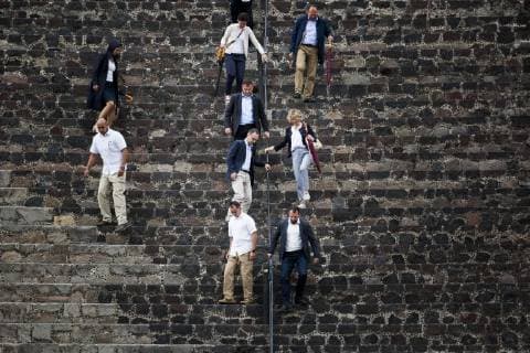 Federal Foreign Minister Heiko Maas 3u SPD admitted during descent of the Pyramid of the Moon in the pre-Hispanic ruined city of Teotihuacan 01 05 2019 Heiko Maas travels to Latin America Brazil Colombia and Mexico Teotihuacan Mexico Copyright: xFlorianxGaertner photothek.netx
