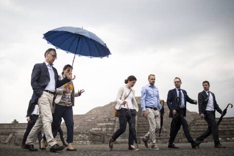 Federal Foreign Minister Heiko Maas L SPD admitted in the pre-Hispanic ruined city of Teotihuacan 01 05 2019 Heiko Maas travels to Latin America Brazil Colombia and Mexico Teotihuacan Mexico Copyright: xFlorianxGaertner photothek.netx