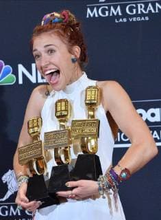 Lauren Daigle appears backstage after winning the awards for Best Christian Artist, Top Christian Album for Look Up Child, and Top Christian Song for You Say during the 2019 Billboard Music Awards at the MGM Grand Garden Arena in Las Vegas, Nevada on May 1, 2019.  LAV20190501222 JIMxRUYMEN