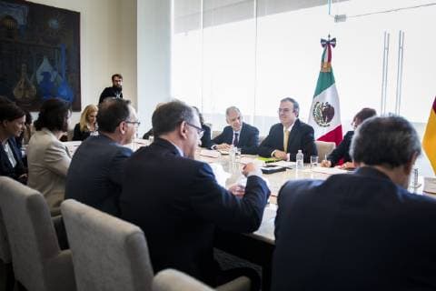 Federal Foreign Minister Heiko Maas L SPD meets with Marcelo Luis Ebrard Casaubon R Foreign Minister of Mexico for talks in Mexico City 02 05 2019 Heiko Maas travels to Latin America Brazil Colombia and Mexico Mexico City of Mexico Mexico Copyright: xFlorianxGaertner photothek.netx