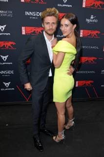 Joern Schloenvoigt with wife Hanna Weig at the BUNTE New Faces Award Film at the transformer station in Berlin on 02 05 2019