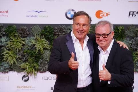 03 05 2019 Berlin Germany GER Award of the German Film Prize Palais am Funkturm Red Carpet l Nico Hoffmann r Joachim Kr-l