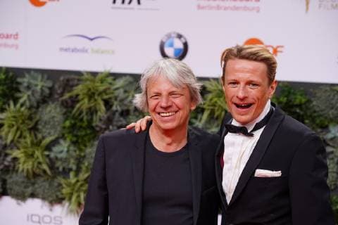 03 05 2019 Berlin Germany GER Award of the German Film Prize Palais am Funkturm Red Carpet l Andreas Dresen r Alexander Scheer