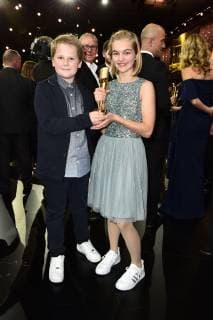 Prizewinners Julius Weckauf and Luna Marie Maxeiner on stage at the German Film Award ceremony on 3 05 2019 in Berlin German Film Award 2019 in Berlin Party