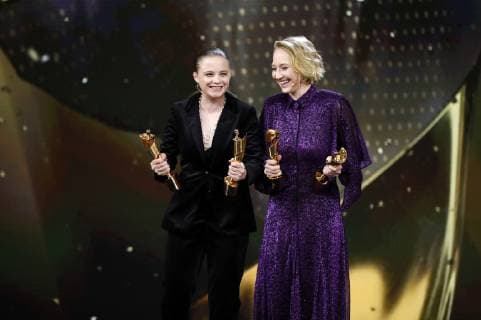 Jasna Fritzi Bauer and Anna Maria Mühe at the German Film Award 2019 at Messe Berlin 03 05 2019 Foto:xS.xGabschx xFuturexImage