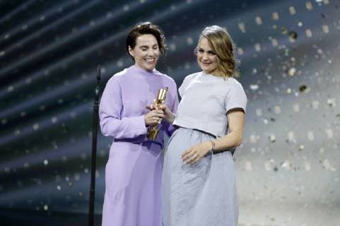 Antje Traue and Luise Heyer at the German Film Award 2019 at Messe Berlin 03 05 2019 Foto:xS.xGabschx xFuturexImage
