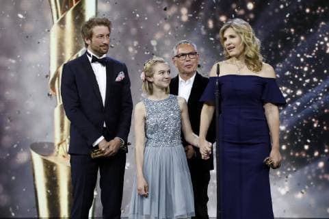 Tobias Rosen Luna Marie Maxeiner Willi Geike and Steffi Ackermann at the presentation of the German Film Award 2019 at Messe Berlin Berlin 03 05 2019 Foto:xS.xGabschx xFuturexImage
