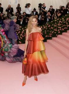 Sof?a Sanchez Barrenechea arrives on the red carpet at The Metropolitan Museum of Art s Costume Institute Benefit Camp: Notes on Fashion at Metropolitan Museum of Art in New York City on May 6, 2019.  NYP20190506228 JOHNxANGELILLO