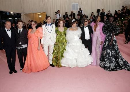 Adut Akech, Naomi Campbell, Pierpaolo Piccioli, Joan Collins, Julianne Moore, Mark Ronson, Lykke Li, Lay Zhang and Stefano Sassi arrive on the red carpet at The Metropolitan Museum of Art s Costume Institute Benefit Camp: Notes on Fashion at Metropolitan Museum of Art in New York City on May 6, 2019.  NYP20190506345 JOHNxANGELILLO