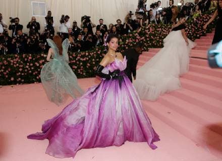 Lilly Singh arrives on the red carpet at The Metropolitan Museum of Art s Costume Institute Benefit Camp: Notes on Fashion at Metropolitan Museum of Art in New York City on May 6, 2019.  NYP20190506279 JOHNxANGELILLO