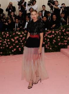 Maria Sharapova arrives on the red carpet at The Metropolitan Museum of Art s Costume Institute Benefit Camp: Notes on Fashion at Metropolitan Museum of Art in New York City on May 6, 2019.  NYP20190506305 JOHNxANGELILLO