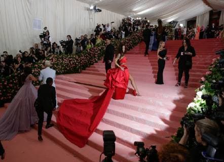 Halsey arrives on the red carpet at The Metropolitan Museum of Art s Costume Institute Benefit Camp: Notes on Fashion at Metropolitan Museum of Art in New York City on May 6, 2019.  NYP20190506331 JOHNxANGELILLO