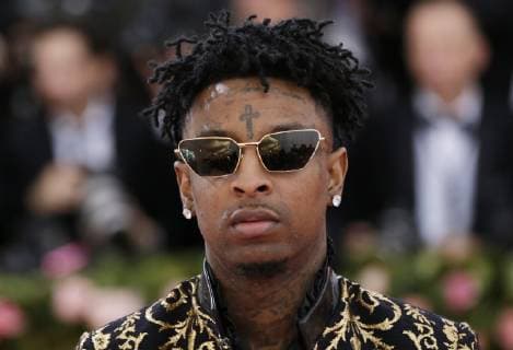 21 Savage arrives on the red carpet at The Metropolitan Museum of Art s Costume Institute Benefit Camp: Notes on Fashion at Metropolitan Museum of Art in New York City on May 6, 2019.  NYP2019050915 JOHNxANGELILLO