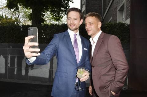 August Wittgenstein and Tom Wlaschiha at the presentation of the GQ Care Award 2019 in the 20Â° Restobar Düsseldorf 08 05 2019 Foto:xF.xKernx xFuturexImage
