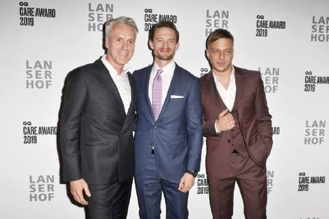 Tom Junkersdorf August Wittgenstein and Tom Wlaschiha at the presentation of the GQ Care Award 2019 in 20Â° Restobar Düsseldorf 08 05 2019 Foto:xF.xKernx xFuturexImage