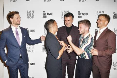 August Wittgenstein Kostja Ullmann Andre Pollmann Jannik Schümann and Tom Wlaschiha at the presentation of the GQ Care Award 2019 in 20Â° Restobar Düsseldorf 08 05 2019 Foto:xF.xKernx xFuturexImage